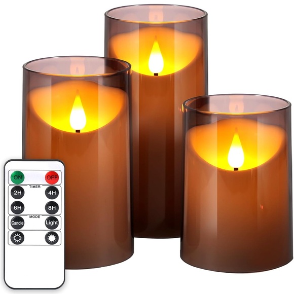 Target | Set of 3 Gray LED Flameless Candles (4”, 5”, 6”) - Picture 1 of 6